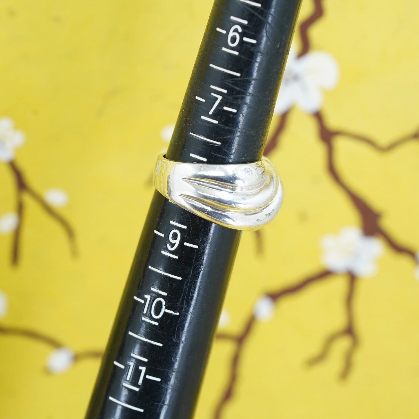 Size 7.5, Native American Navajo James Mason sterling silver ring 925 ribbed