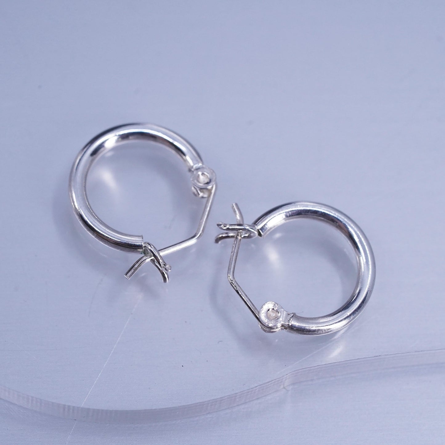 0.5”, vintage Sterling silver handmade earrings, 925 hoops
