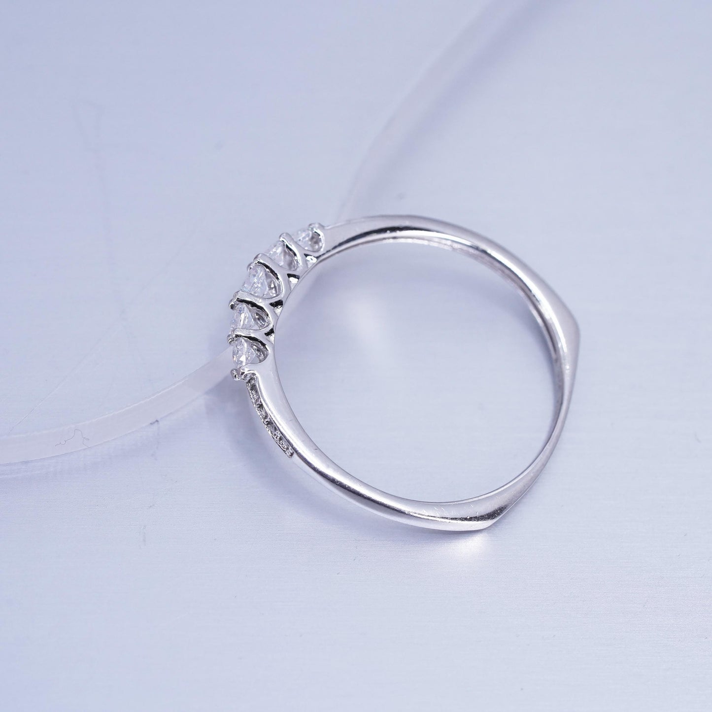 Size 10, vintage southwestern Sterling 925 silver wedding ring, Cz band