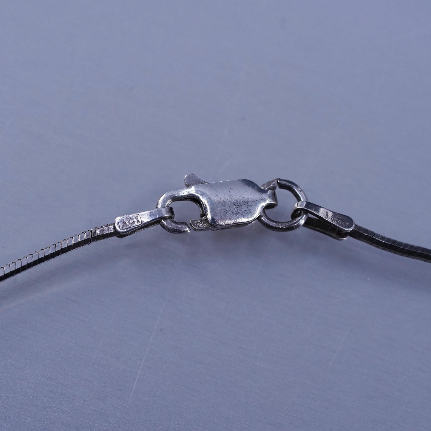 16” 1mm, vintage Sterling 925 silver square snake chain necklace