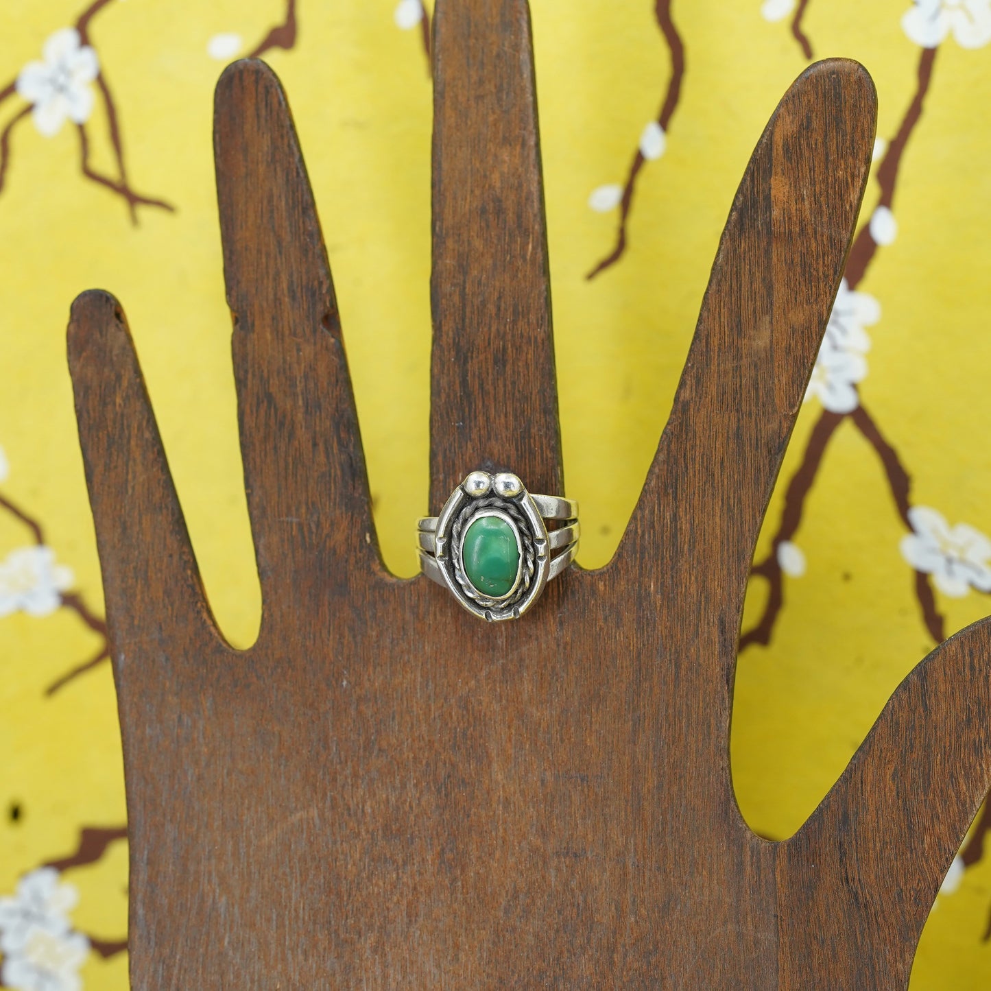 Size 5.25, Native American Sterling silver ring southwestern 925 band turquoise