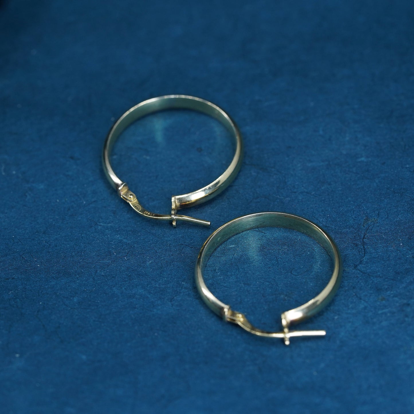 1” Vintage vermeil gold over Sterling silver hoop earrings, 925 huggie