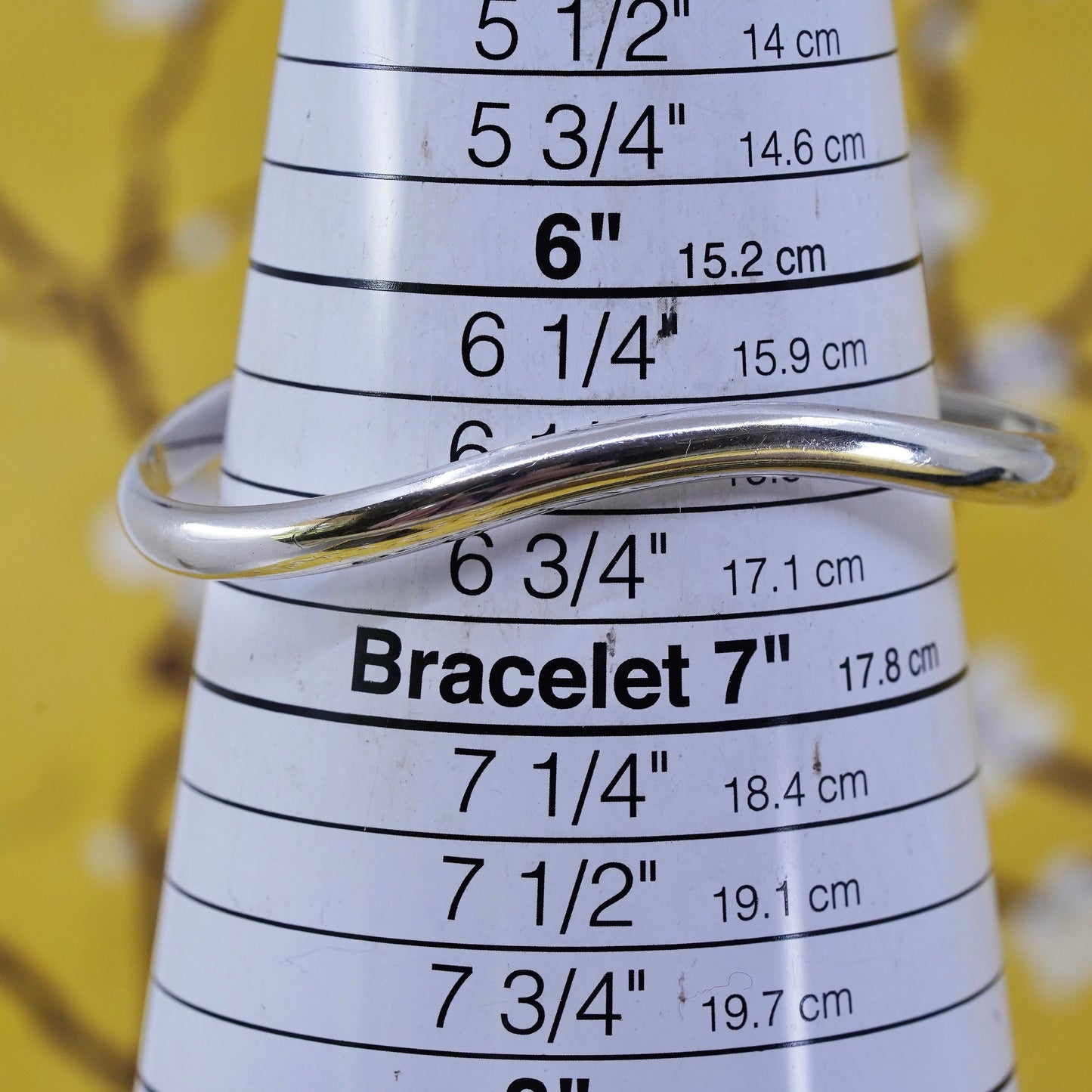 6.5", Vintage Mexican Sterling silver handmade bracelet, modern 925 wavy cuff