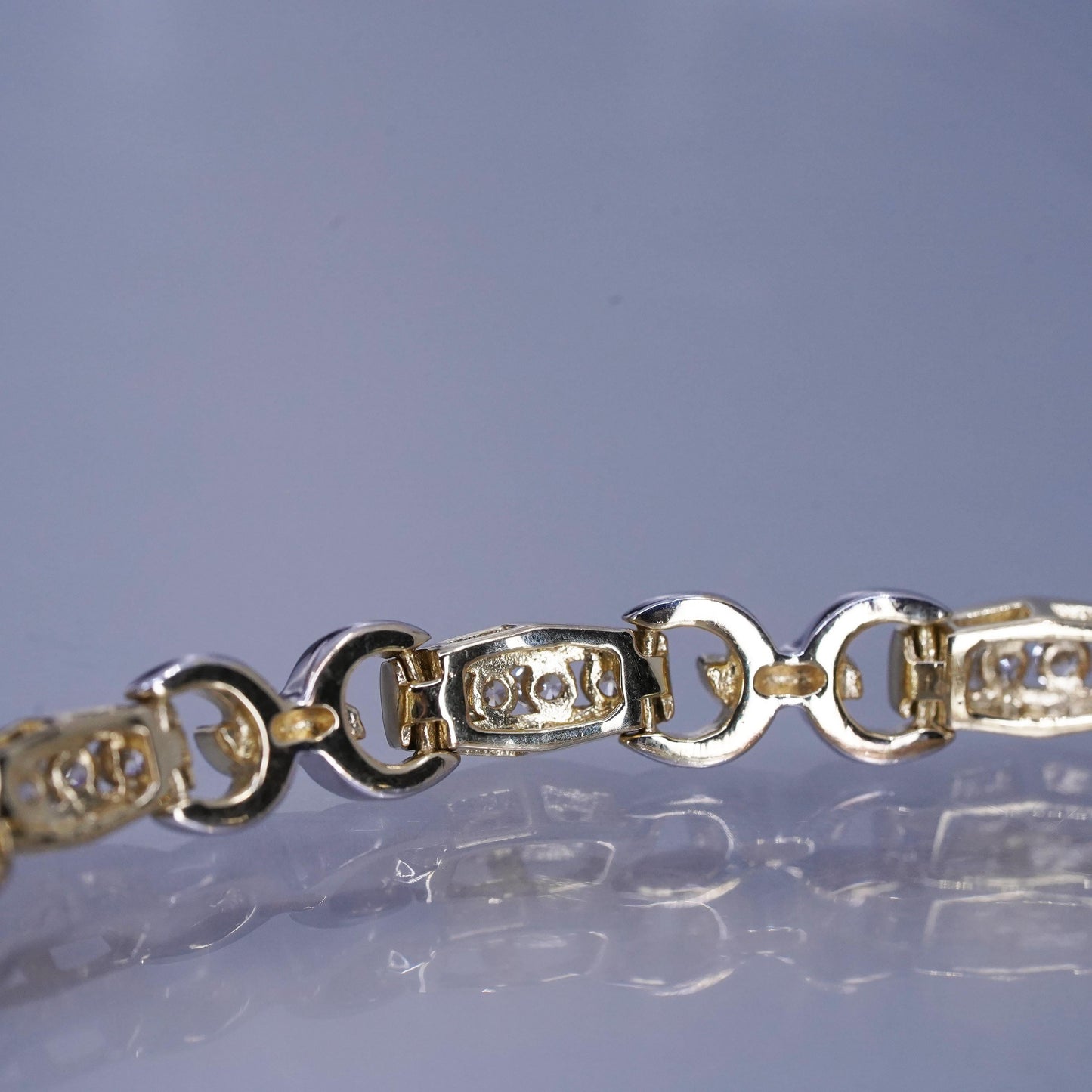 7.25”, Italy vermeil gold filled Sterling 925 silver tennis bracelet chain cz