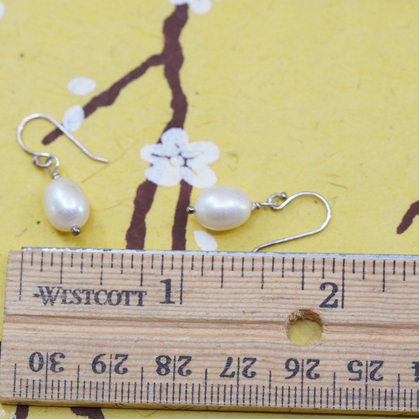 Vintage Sterling 925 silver handmade earrings with pearl