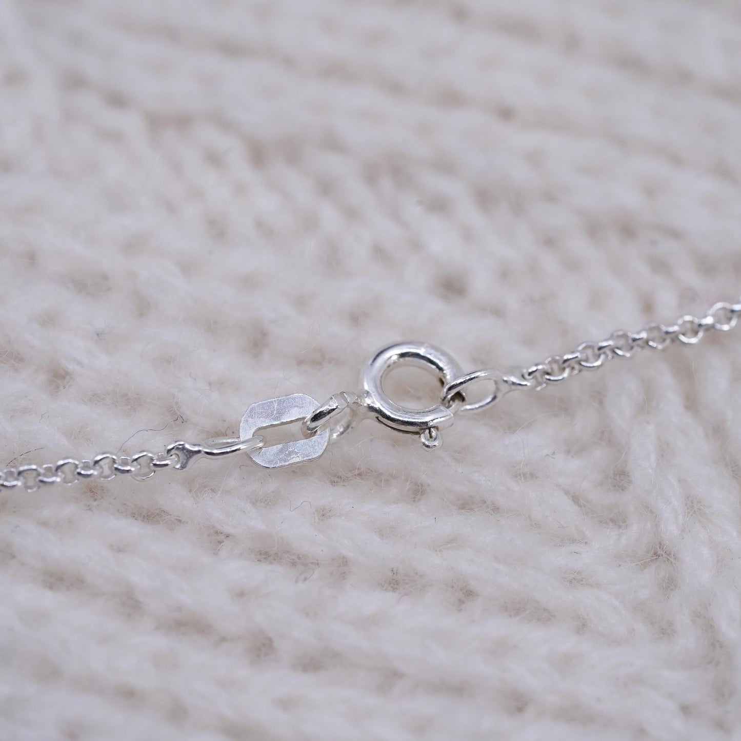 20”, 1mm, Vintage sterling silver circle chain, 925 necklace