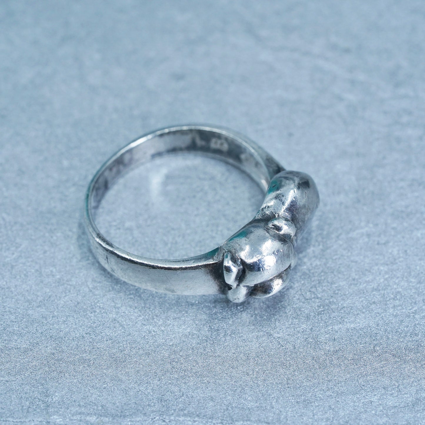 Size 9.25, vintage southwestern Sterling 925 silver handmade ring, pig band