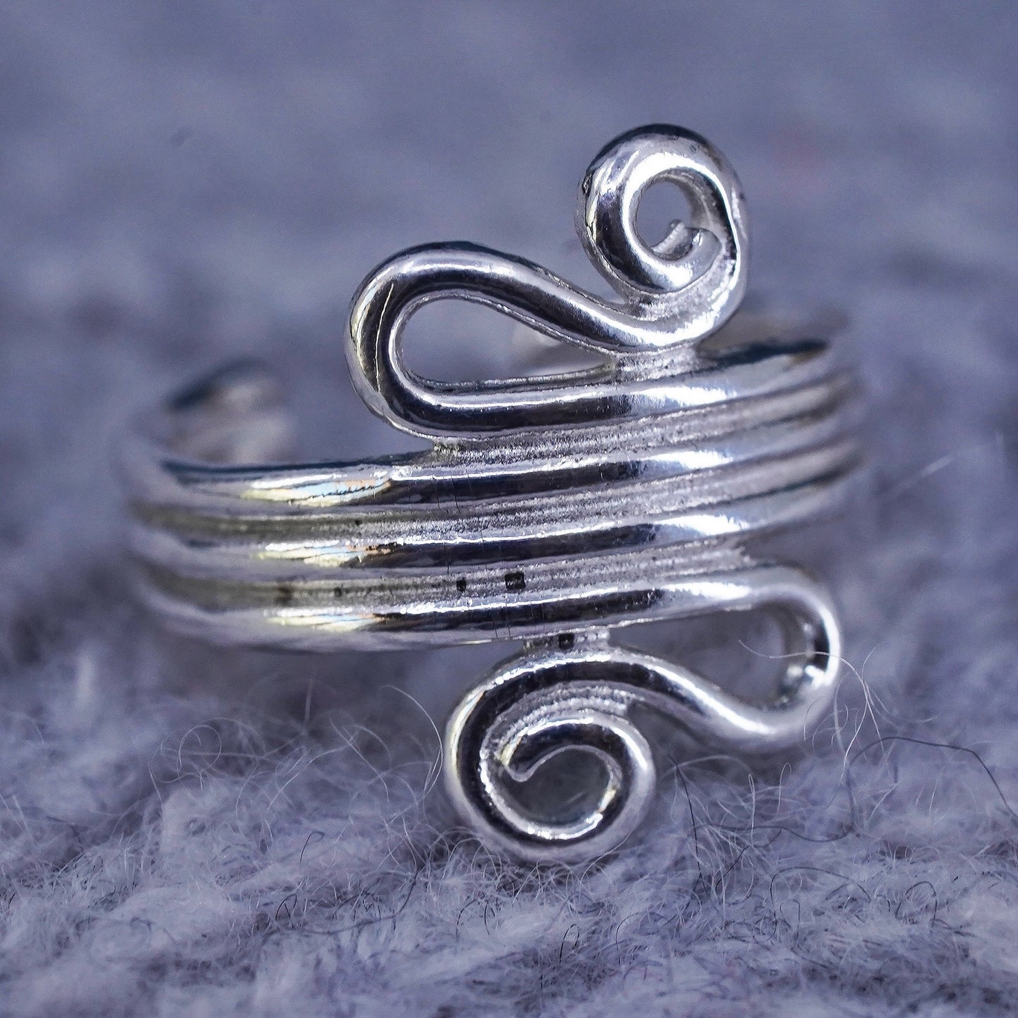 Size 1.5, vintage Sterling silver handmade ring, 925 wired band