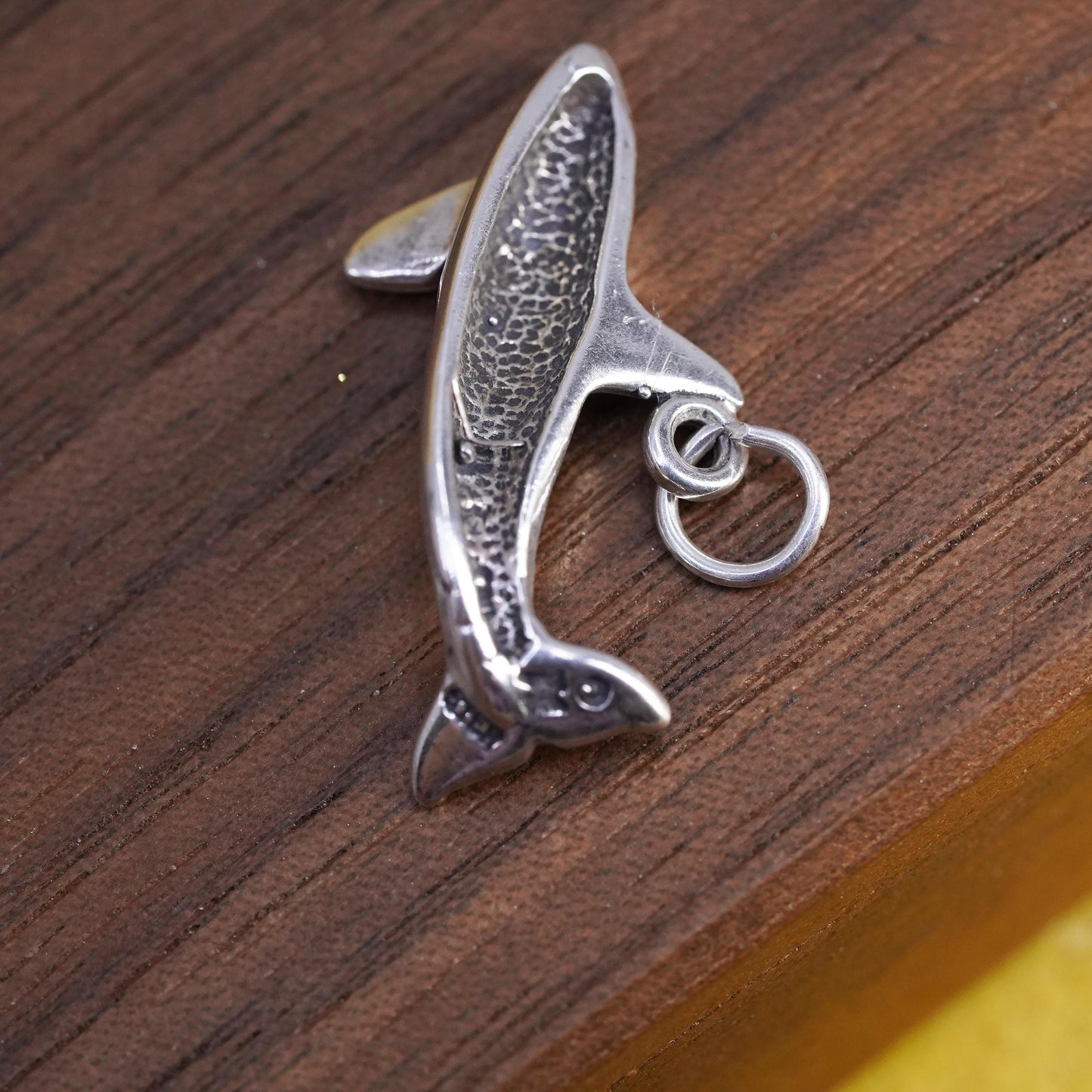 Vintage Sterling silver handmade pendant, 925 whale charm