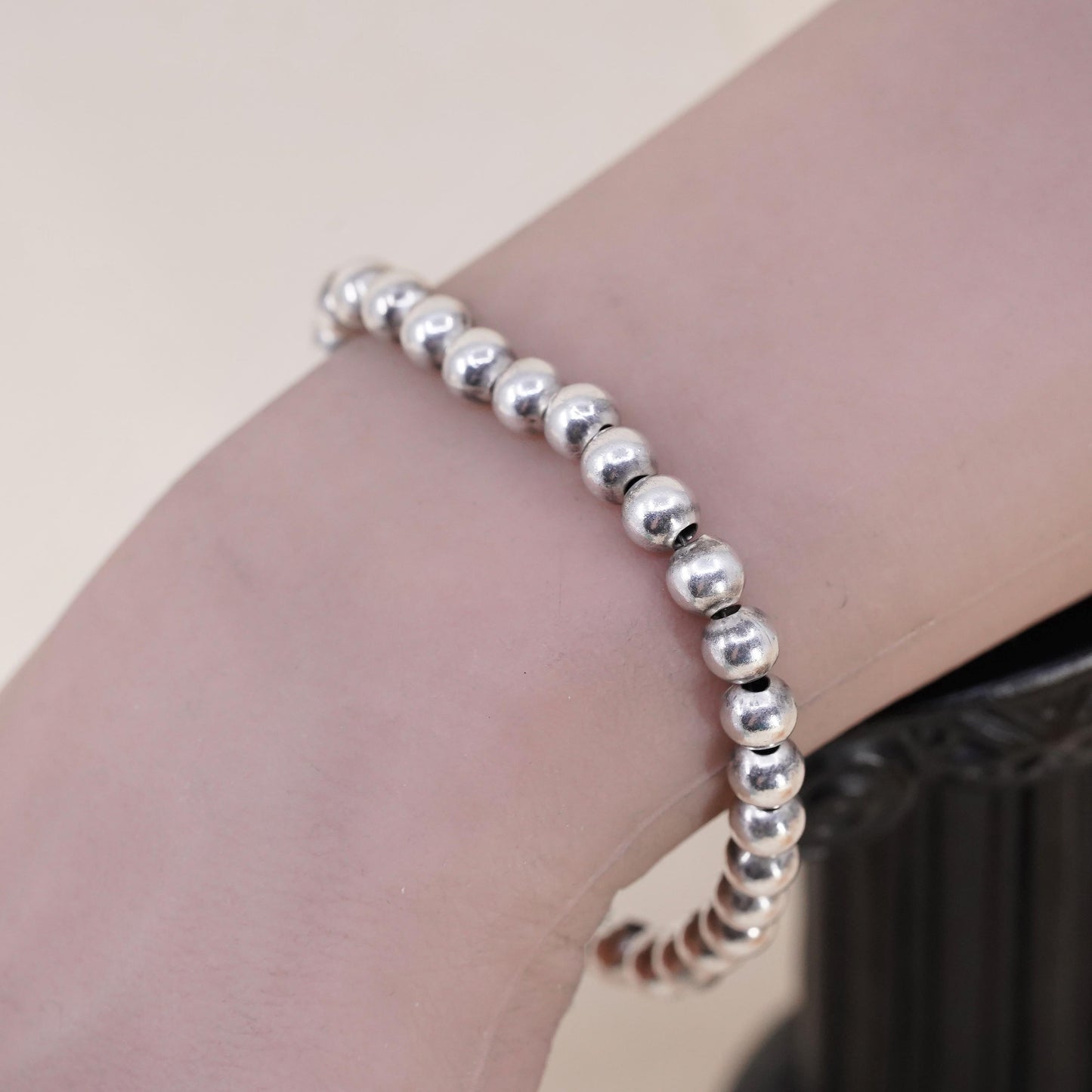 7”, Silpada 925 Sterling Silver Ball Bead Toggle Bracelet toggle closure, B0059