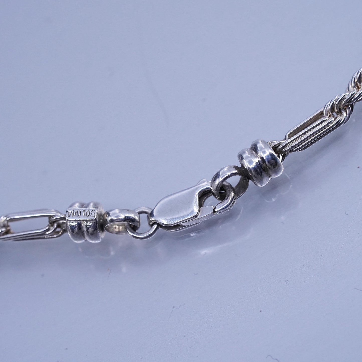 22” 4mm, vintage Italian Bolivia Sterling 925 silver bold rope chain necklace