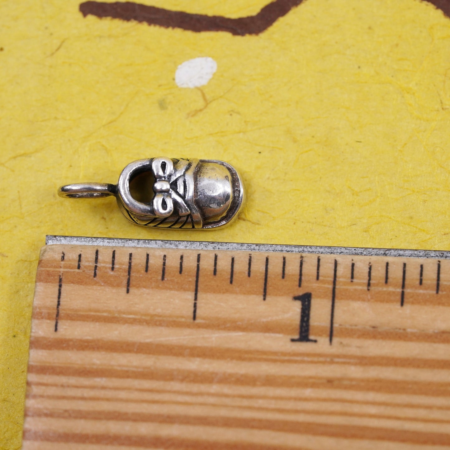 Vintage Sterling silver handmade pendant, 925 baby shoes charm