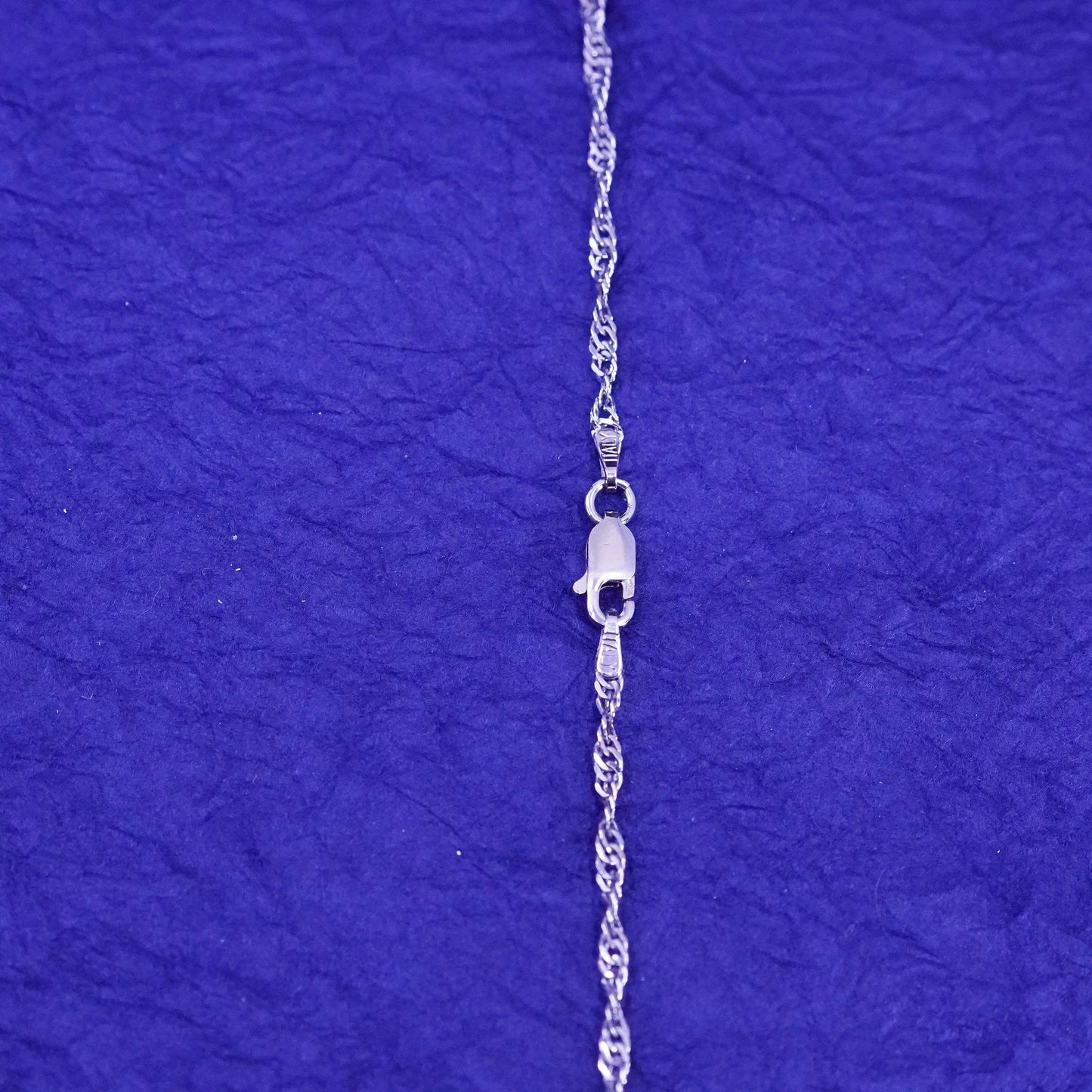18”, Italian ITAOR Sterling silver handmade necklace, 925 Singapore rope chain