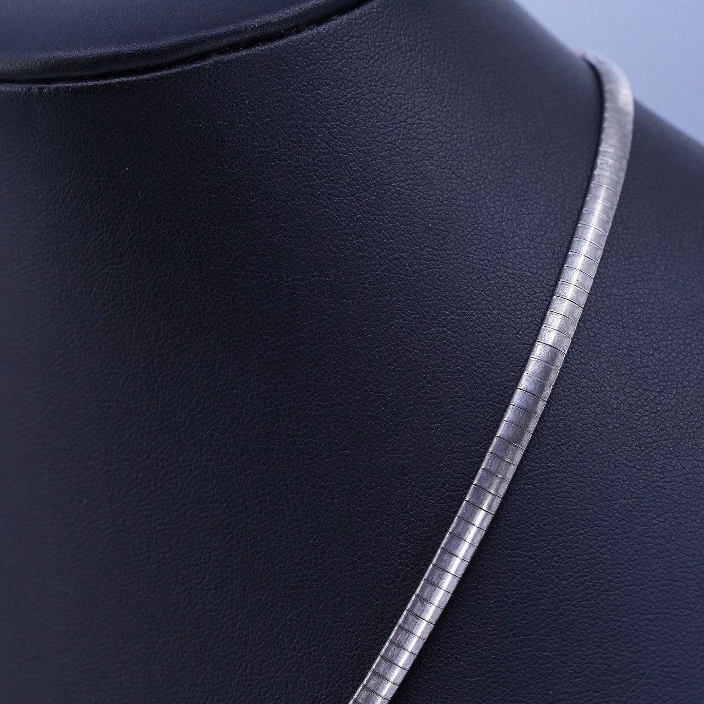 16” 4mm, vintage Italy 925 silver omega chain necklace