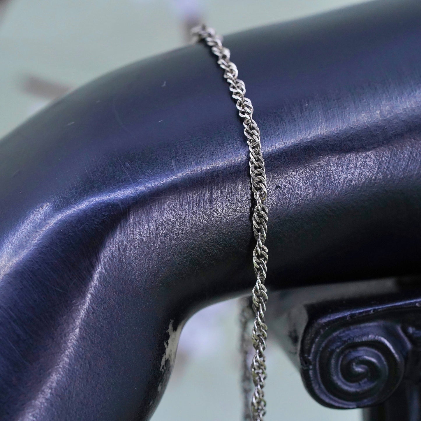 7.25”, 3mm, Vintage Milor sterling silver bracelet, twisted curb link bracelet