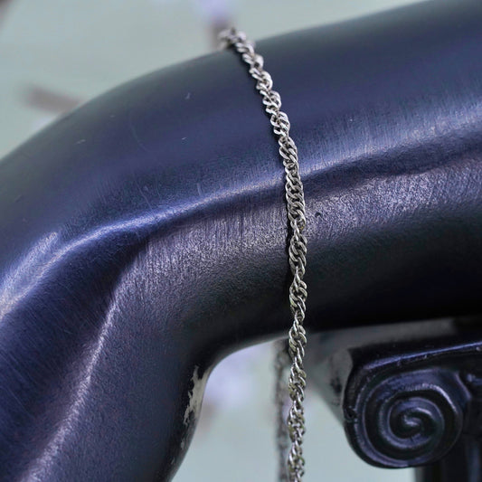 7.25”, 3mm, Vintage Milor sterling silver bracelet, twisted curb link bracelet
