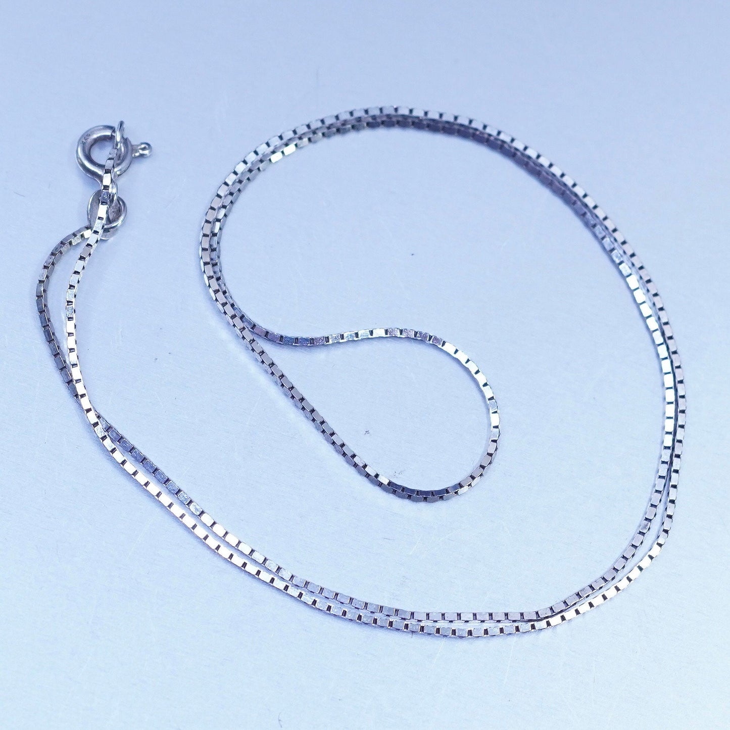 16” 1mm, vintage Sterling 925 silver textured snake chain necklace