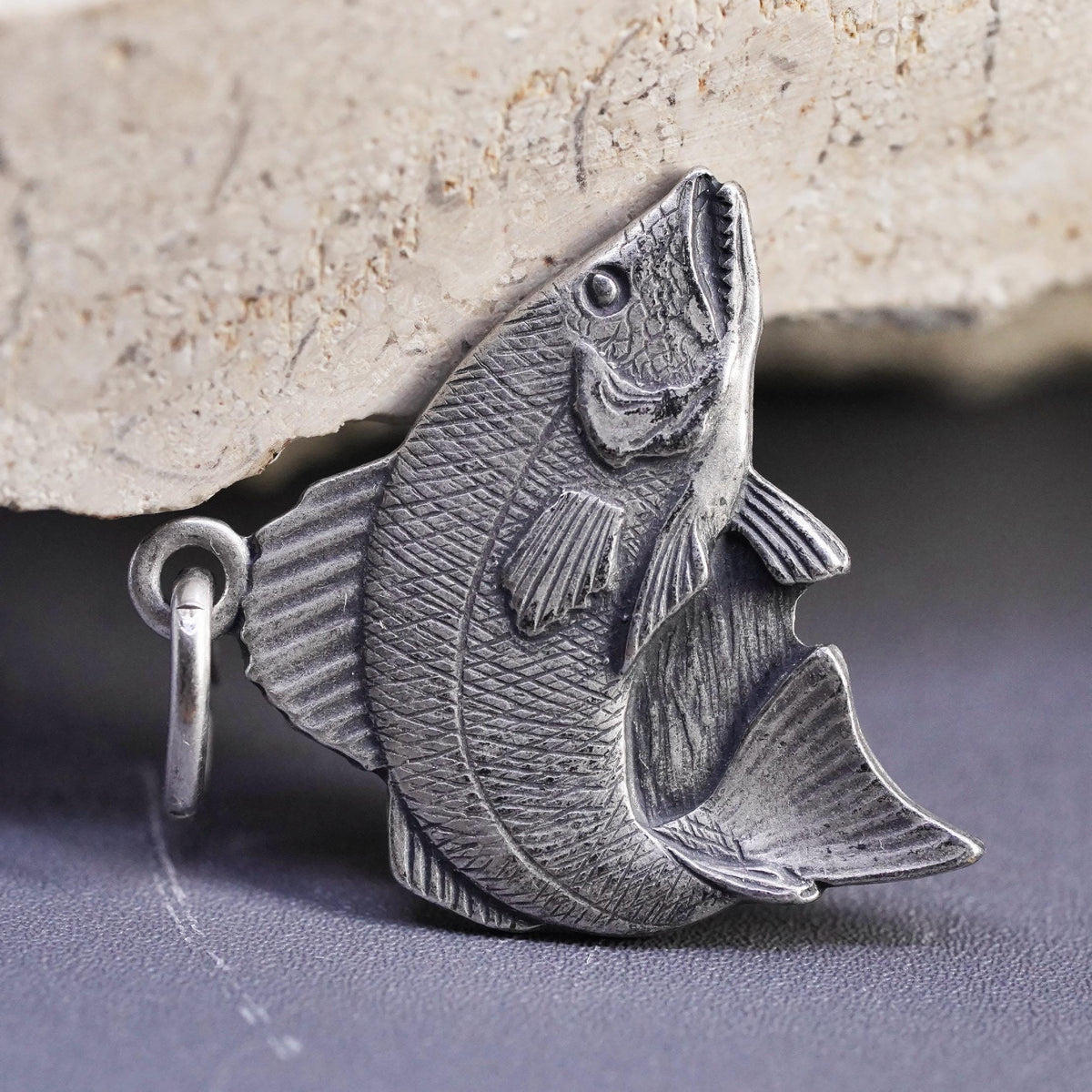 VTG Sterling 925 Silver Walleye Minnesota State Fish Charm Pendant, Fishing