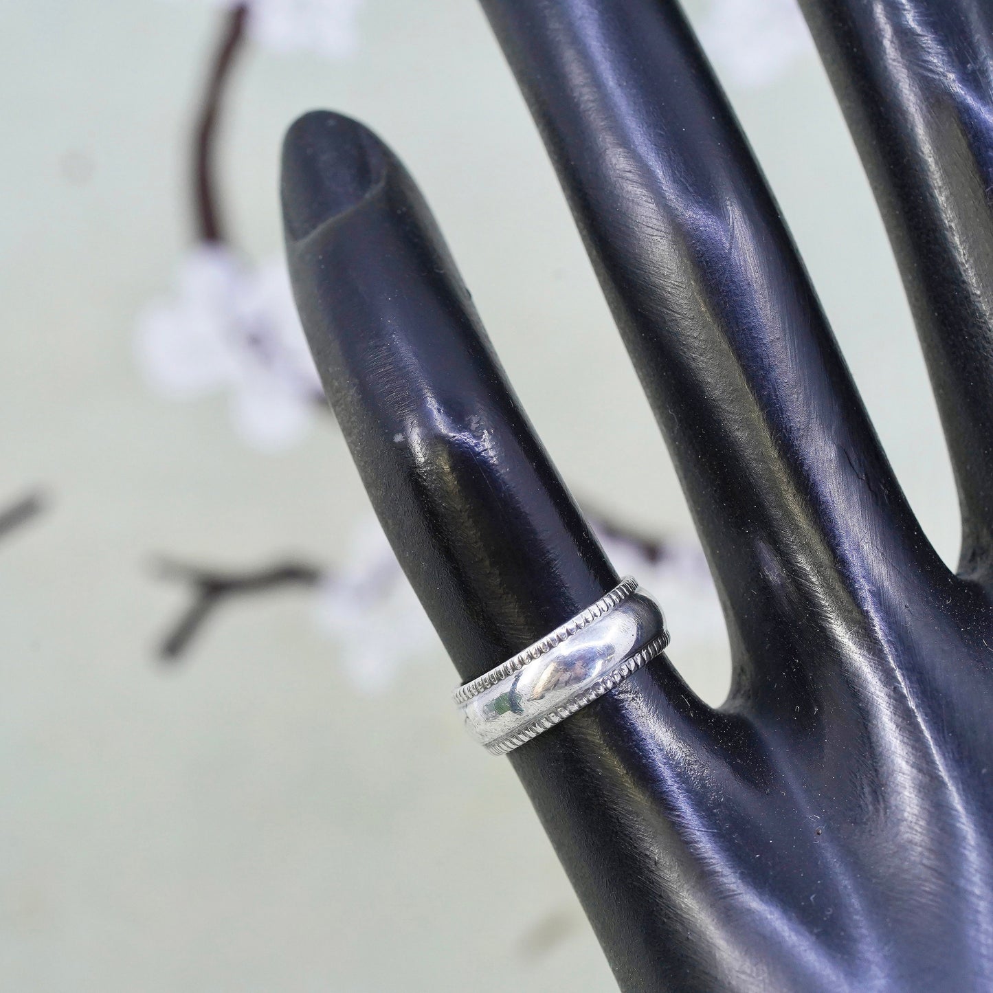 Size 2, vintage Sterling silver handmade pinky ring, 925 band