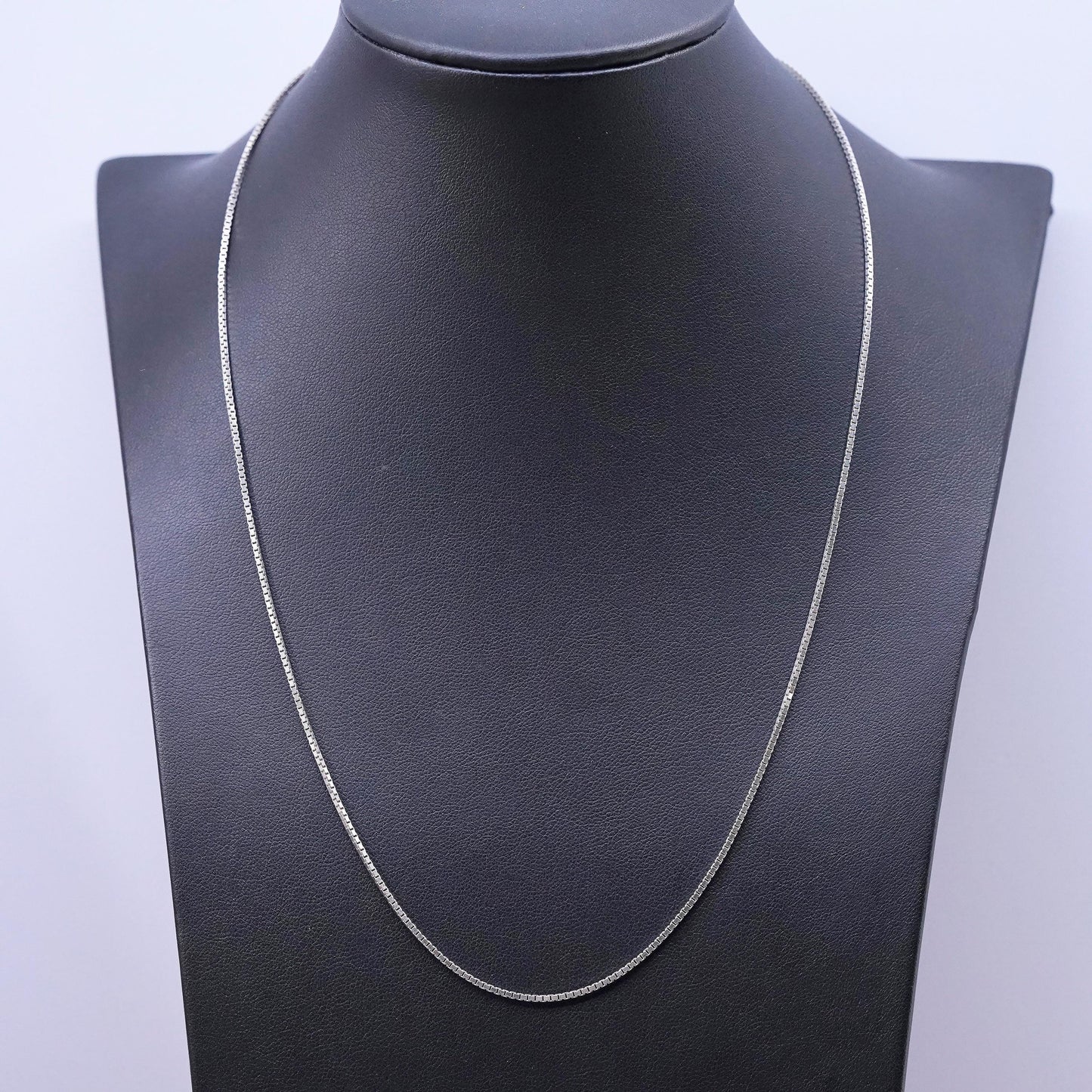 20", 1mm, vintage Sterling silver necklace, 925 box chain