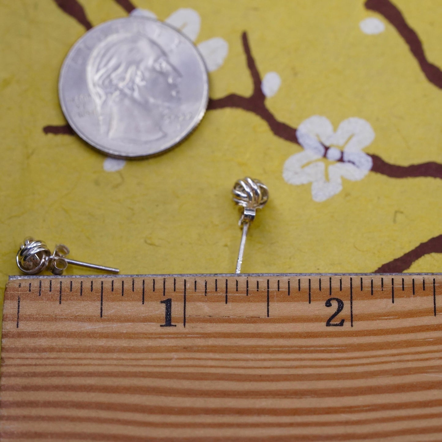 Vintage Sterling silver entwined beads studs, 925 earrings
