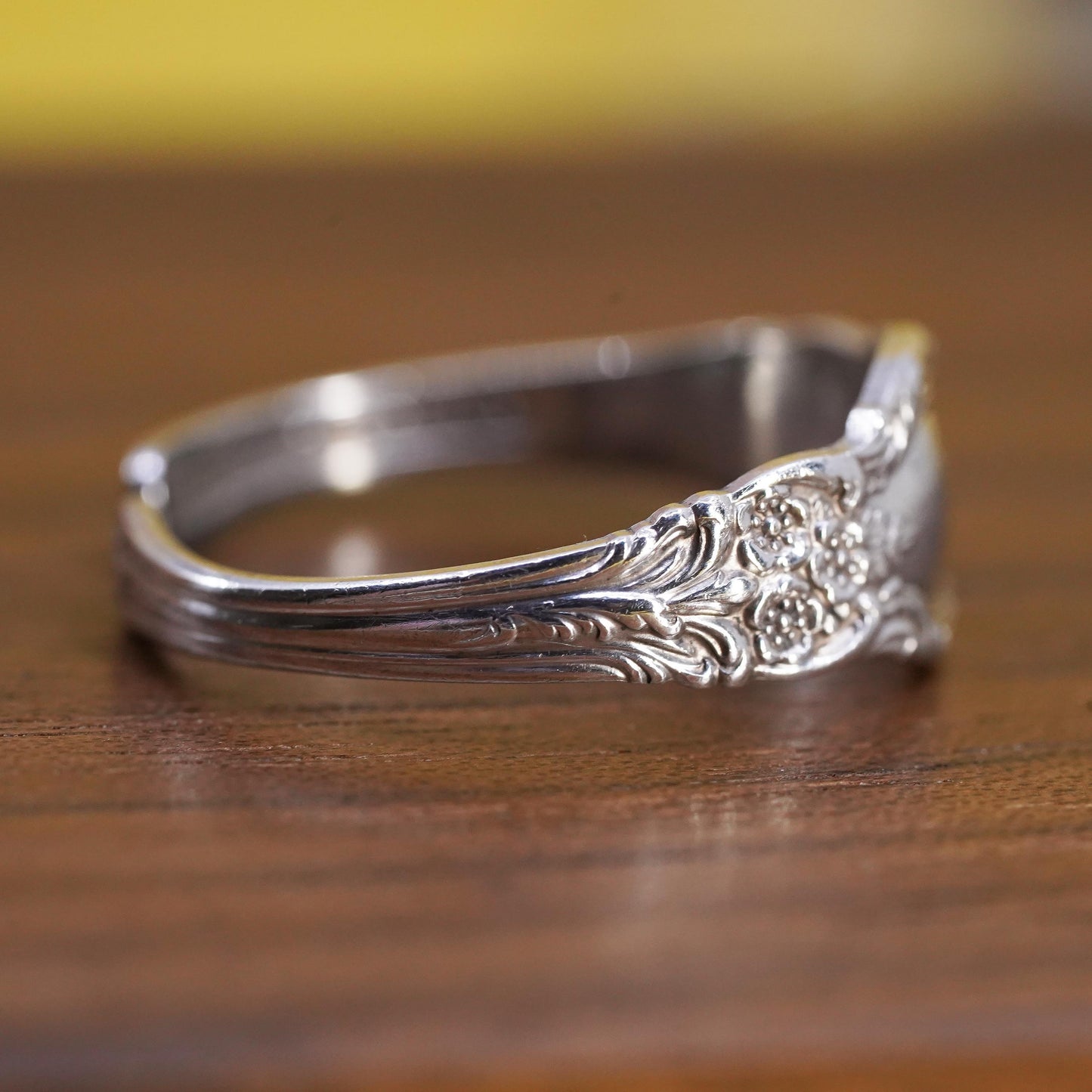 Size 7, adjustable VTG Sterling 925 silver handmade band, Sterling spoon ring
