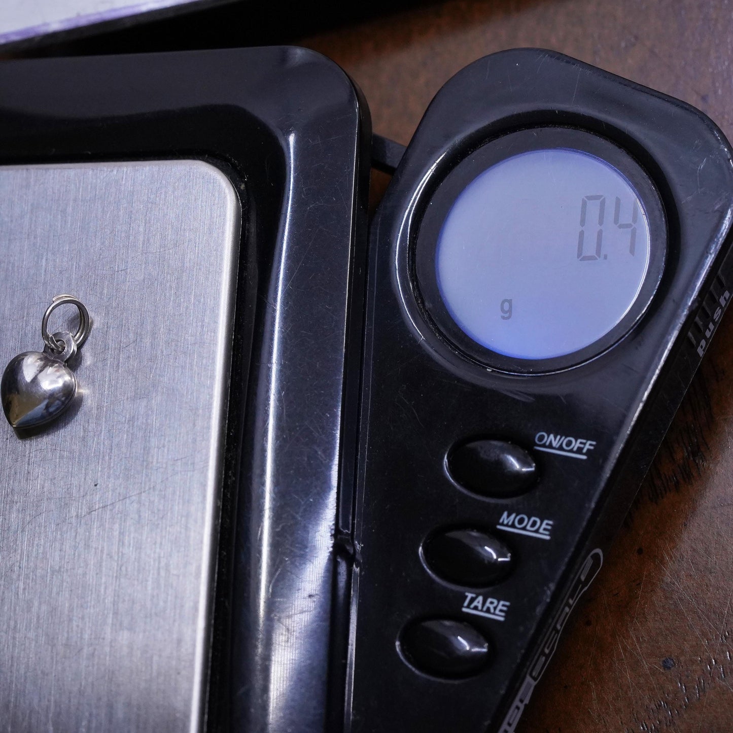 Vintage sterling silver heart tag charm, 925 pendant