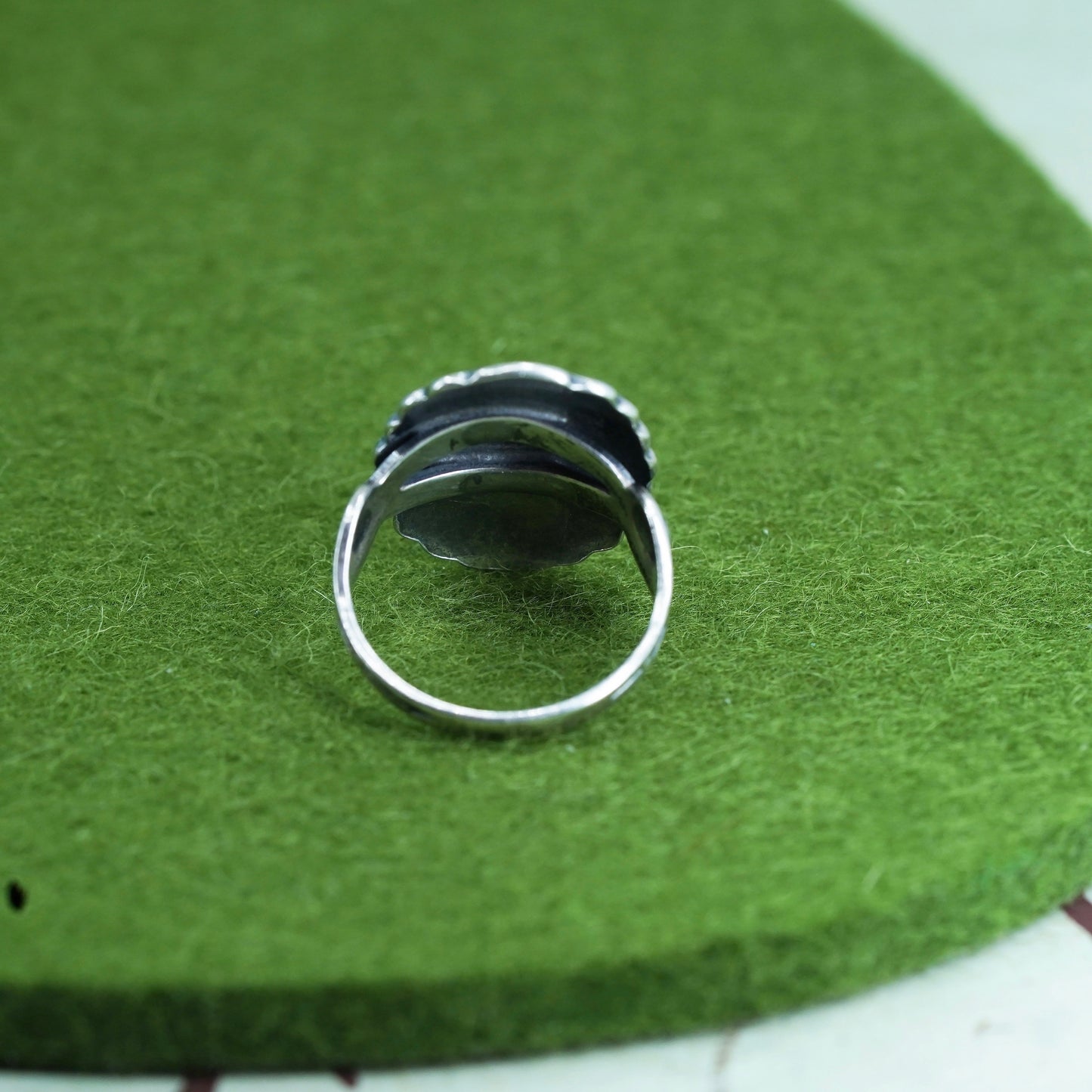sz 4.5, Native American sterling silver ring, 925 band turquoise, Southwestern