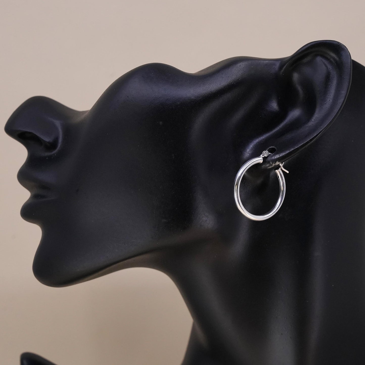 1", Vintage sterling silver single earring, fashion minimalist primitive hoop