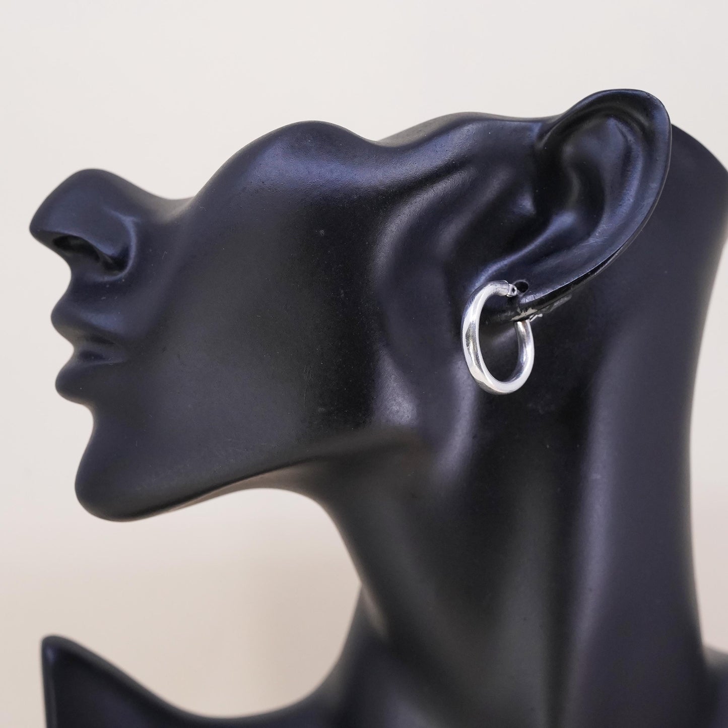 1", Vintage sterling silver single earring, fashion minimalist primitive hoop