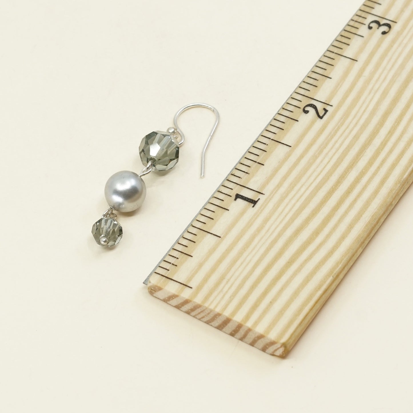 VTG Sterling silver handmade earrings, 925 hooks w/ pearl drops