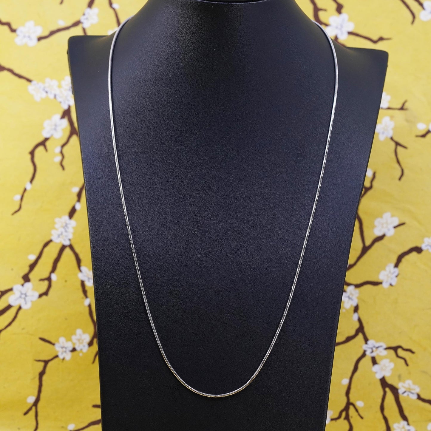 24", 1.4mm, vintage Italian sterling silver snake chain, 925 necklace