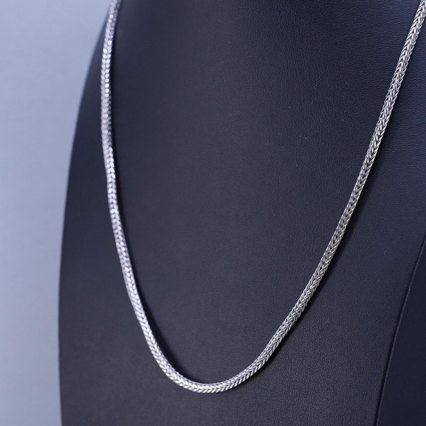 20” 3mm, vintage Sterling 925 silver handmade wheat chain necklace