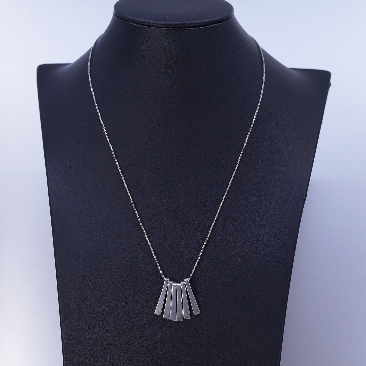 18”, Vintage Sterling 925 silver box chain necklace with name pendants