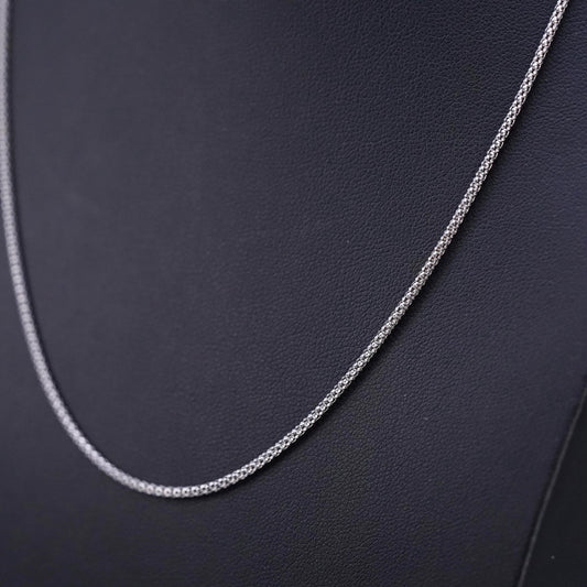 18" 1mm, vintage Italy Sterling 925 silver popcorn chain necklace