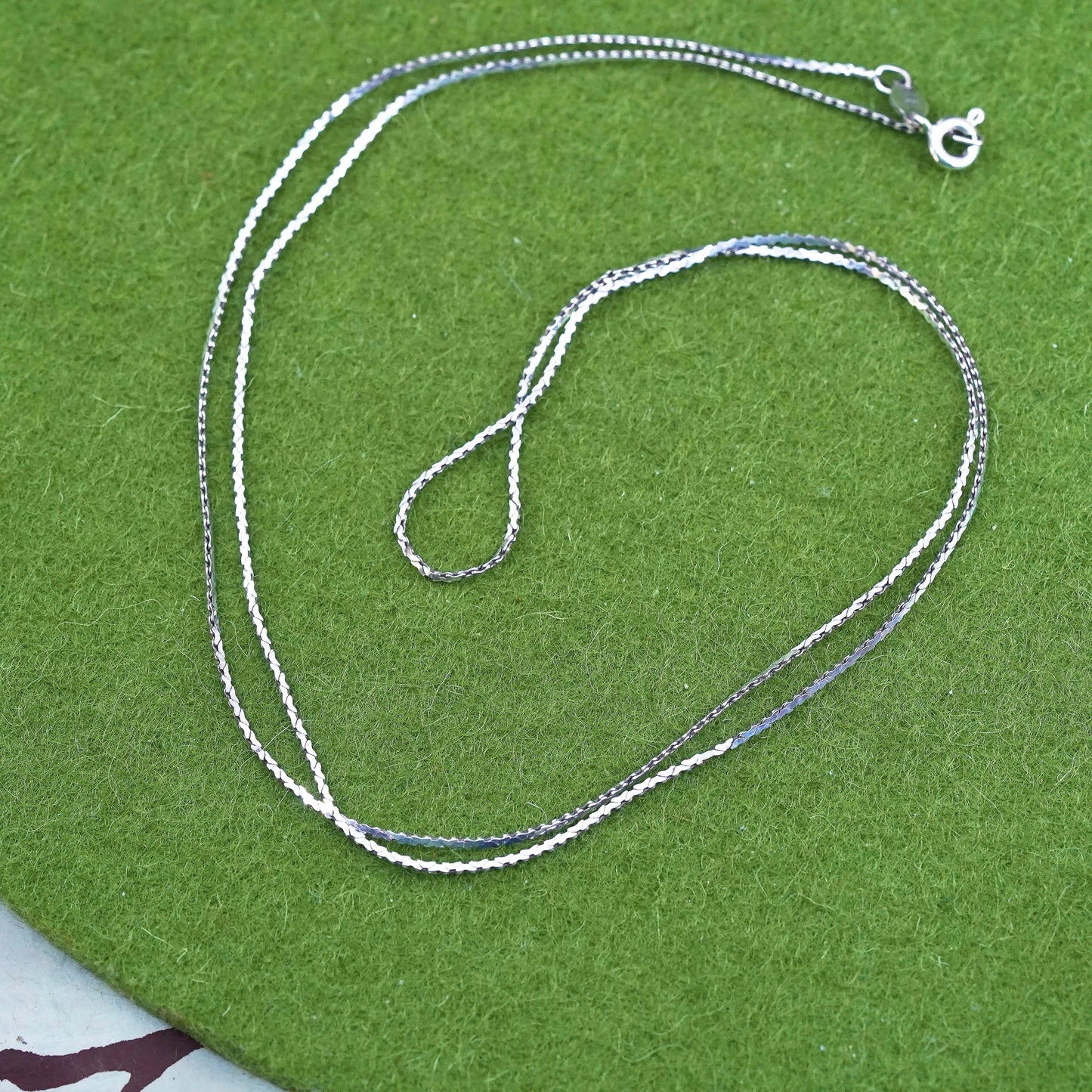 24", 1mm, Vintage sterling silver snake chain, Italy 925 necklace