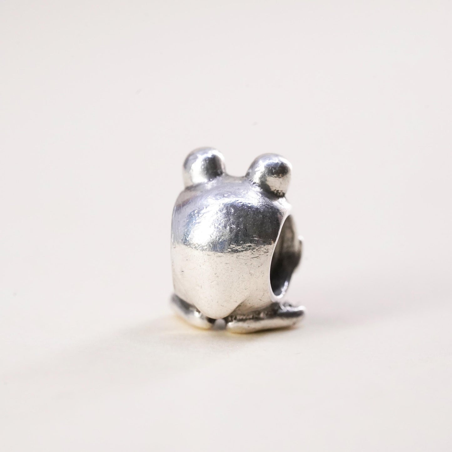 Vintage ALE Pandora sterling silver frog charm, 925 bead pendant