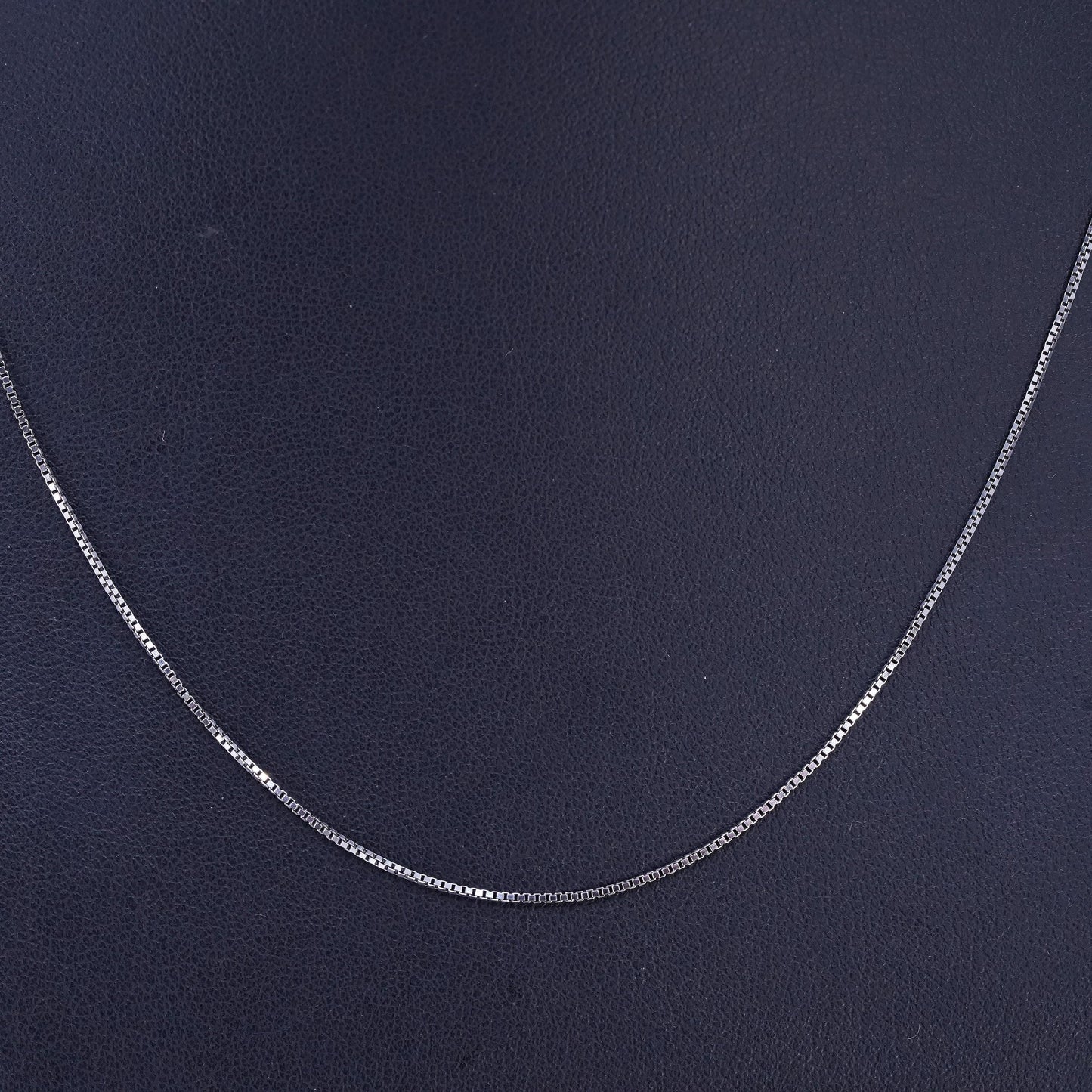 17+1" 1mm, vintage Italian 925 silver box chain necklace