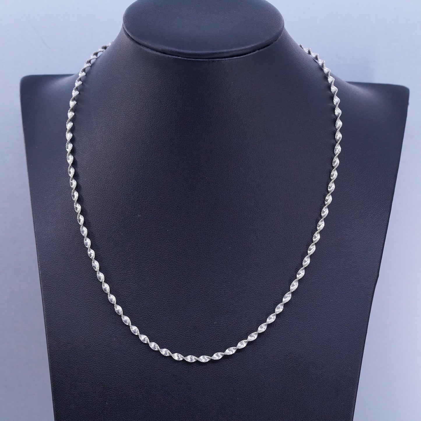 18” vermeil gold over Sterling 925 silver twisted herringbone chain necklace
