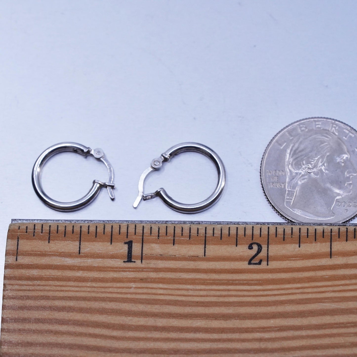 0.5”, vintage Sterling silver handmade earrings, 925 hoops