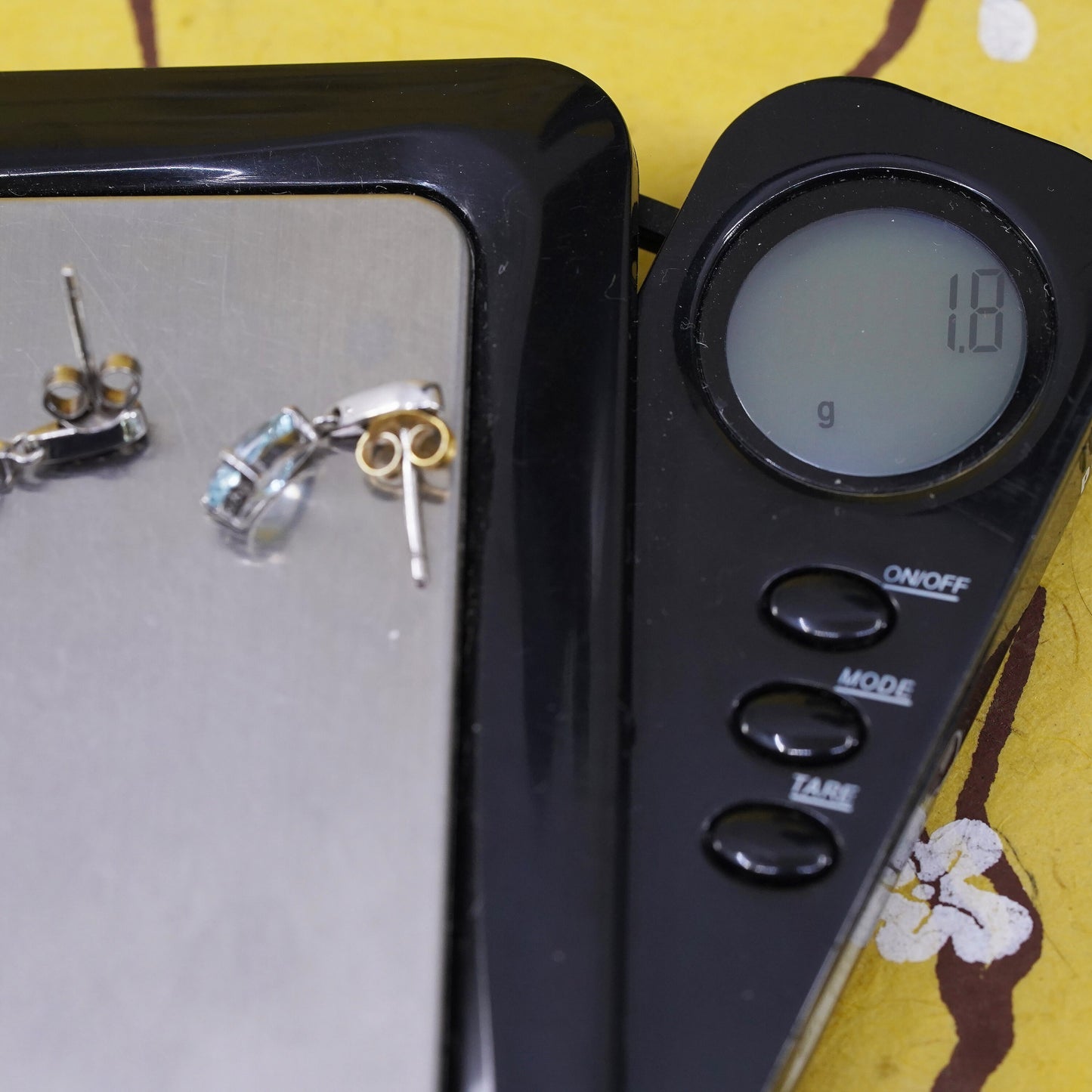 Vintage sterling 925 silver handmade earrings with teardrop topaz