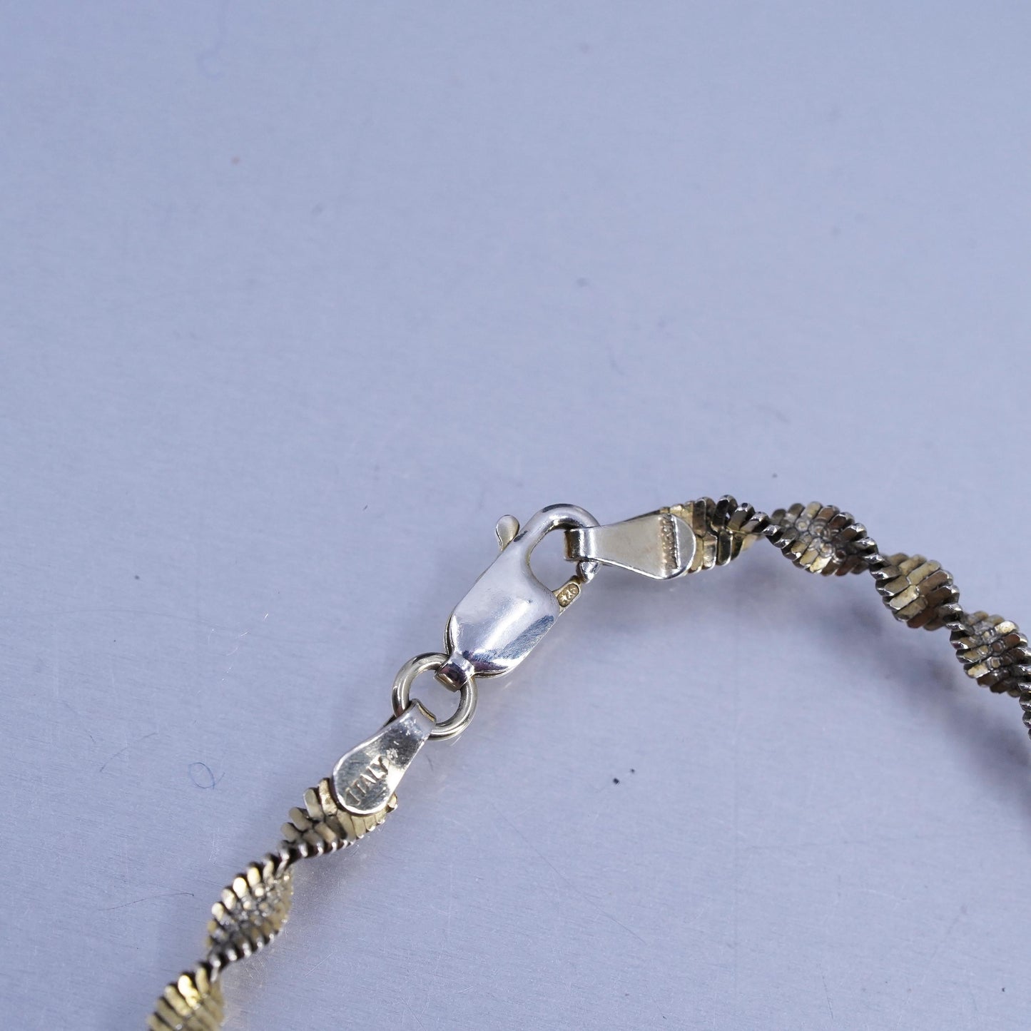24", Italy vermeil gold over Sterling 925 silver twisted herringbone necklace
