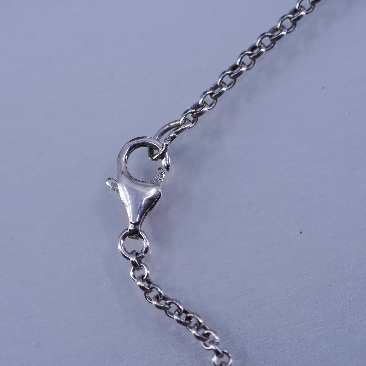 18” 1.6mm, vintage Sterling 925 silver circle chain necklace