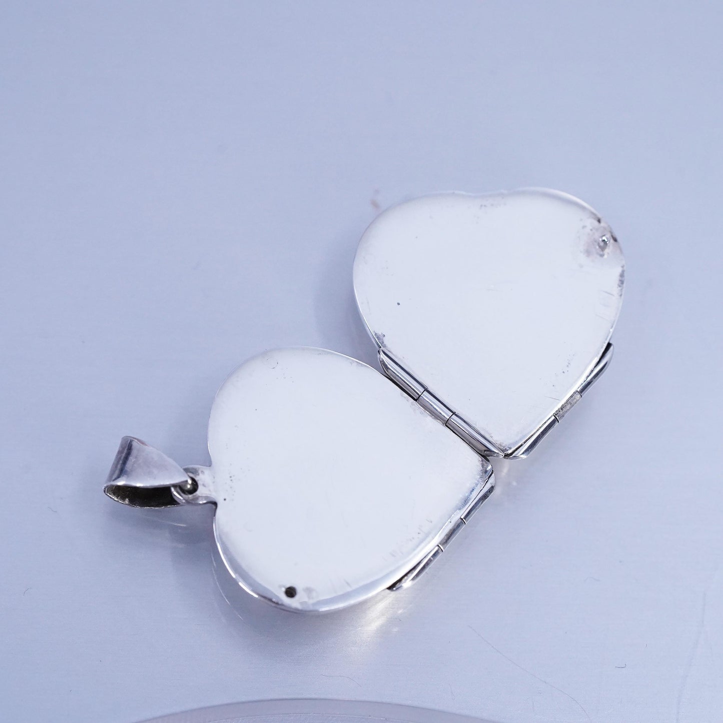 Sterling silver charm, 925 heart 4 photos locket pendant Baba w/ all our love