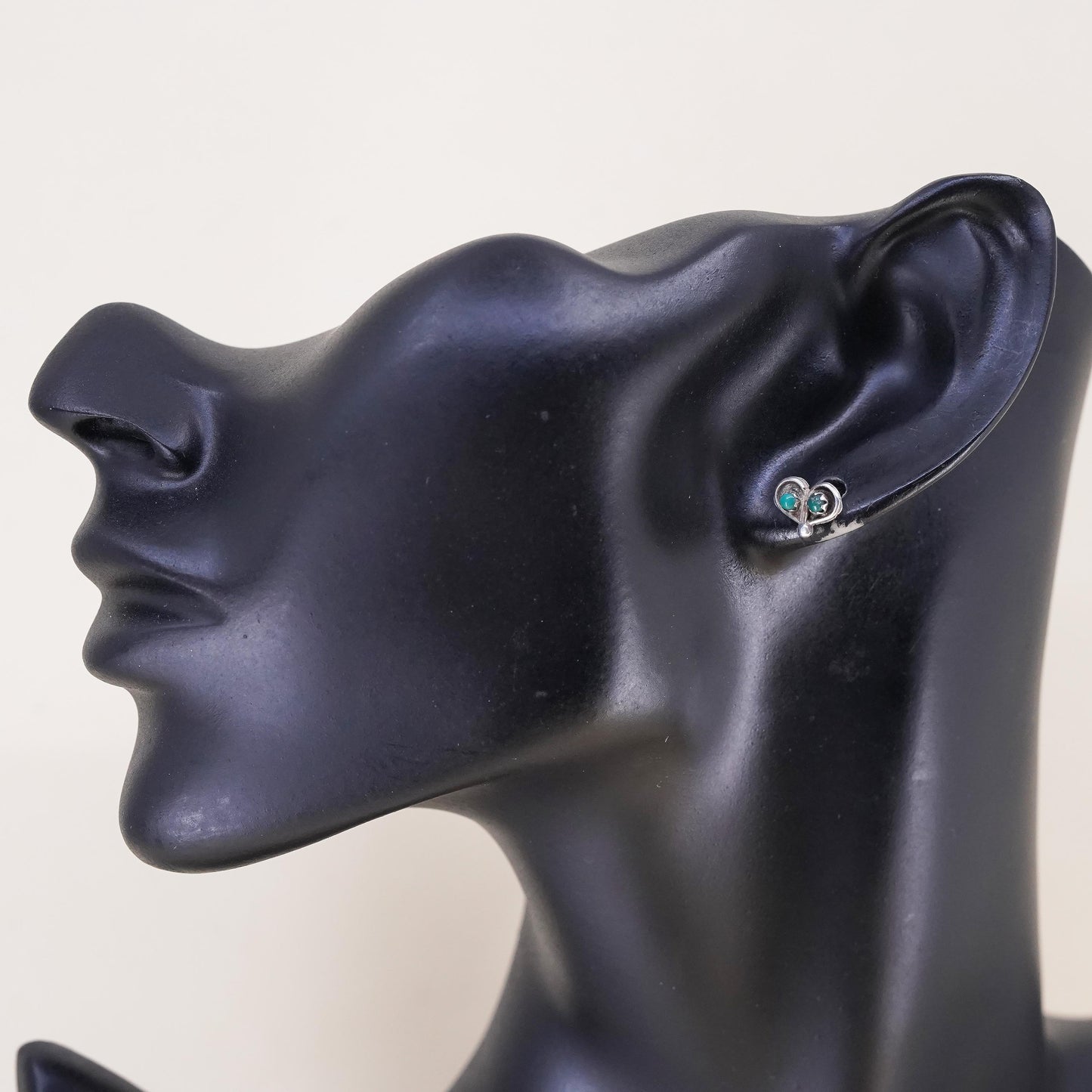 Native American Sterling silver earrings, solid 925 silver studs with turquoise