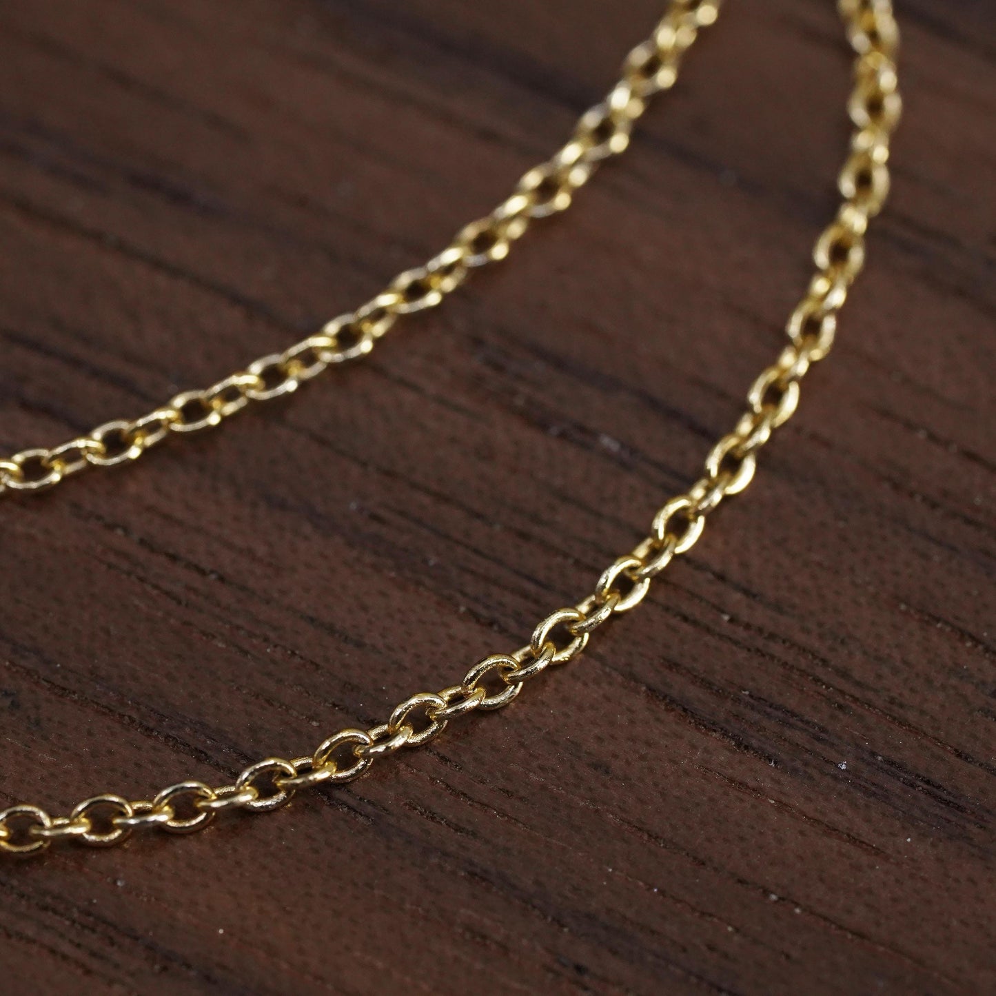 18", 1mm, vintage vermeil gold over Sterling silver circle chain, Italy 925 necklace