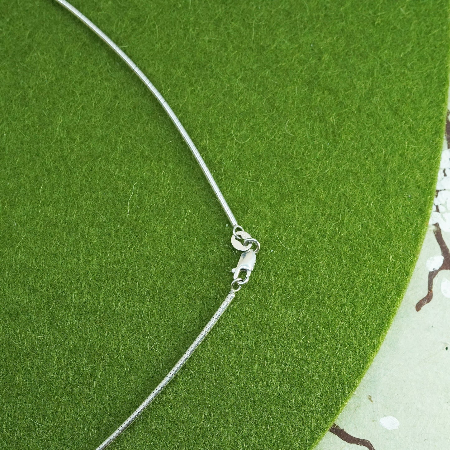 16”, 1mm, Vintage sterling silver snake chain, Italy 925 necklace