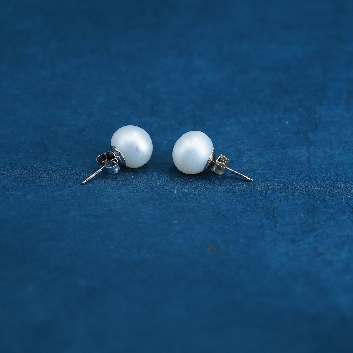 10mm, Sterling 925 silver with freshwater pearl studs earrings