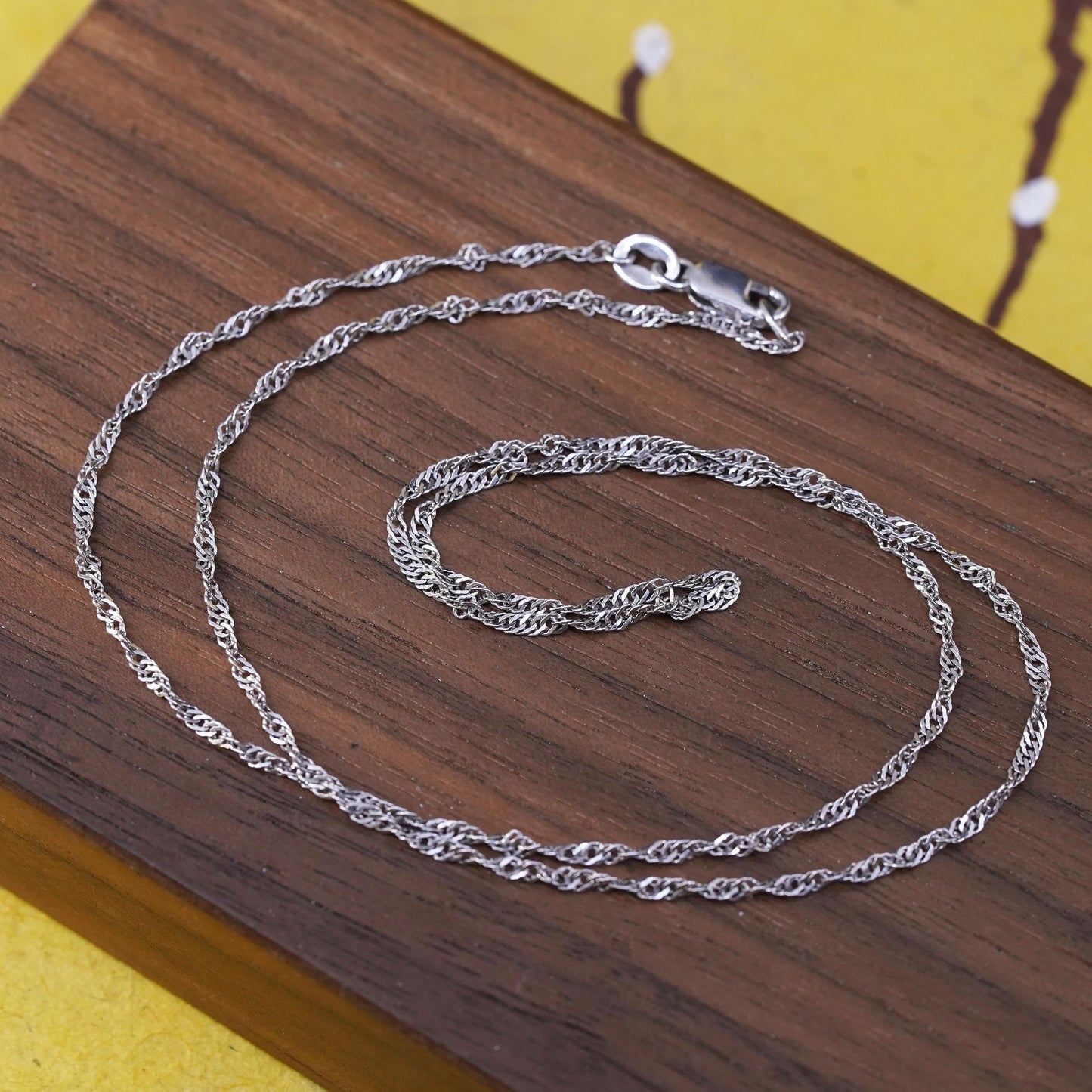 18”, 2mm, vintage Sterling silver necklace, 925 twisted curb chain
