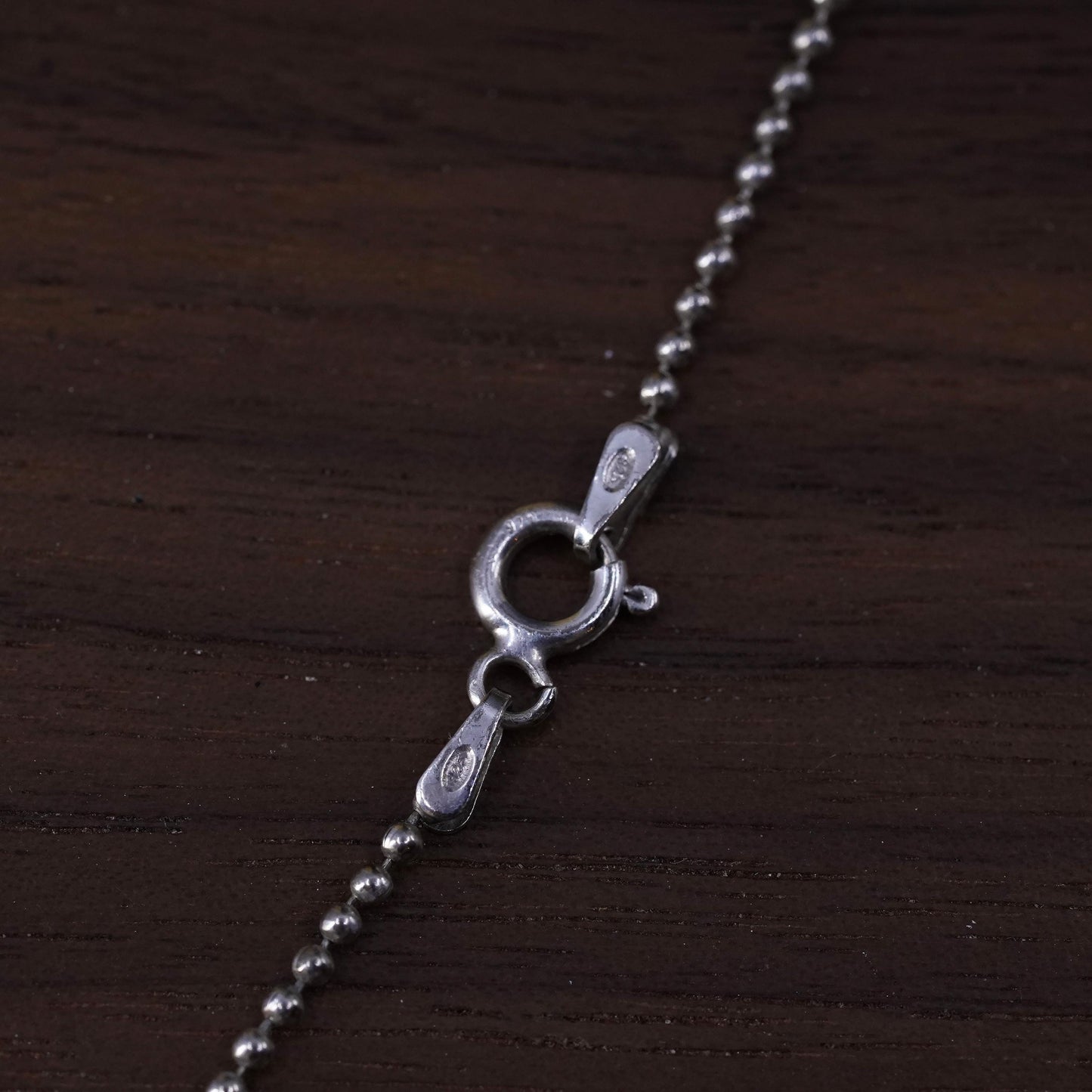 24” 1mm, vintage Italian Sterling silver beads necklace, Italy 925 chain
